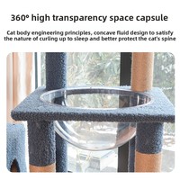 Arbre à chat en bois de 162 cm avec lit intégré, tour d'escalade multi-niveaux pour chats de grande taille, design personnalisé