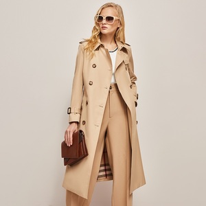 Alla moda autunno inverno elegante donna nuovo Design maniche lunghe aderente <span class=keywords><strong>Trench</strong></span> doppiopetto di media lunghezza - Product Image 4