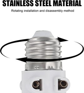 Adaptador de Base para Lámpara LED con Rosca <span class=keywords><strong>E27</strong></span>, Material ABS y Metal, <span class=keywords><strong>Enchufe</strong></span> de Conversión Eléctrica - Product Image 5