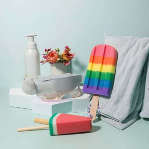 Esponja de baño suave para bebé, exfoliante corporal, paleta de arcoíris encantadora, esponjas de ducha bonitas, cepillo de limpieza de botellas, esponjas de baño exfoliantes para niños - Product Image 5
