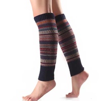 Guêtres en tricot rayées vintage OEM, style rétro bohème jacquard, manchons de jambe thermiques pour l'hiver, la fête, le yoga, le cyclisme, vente en gros