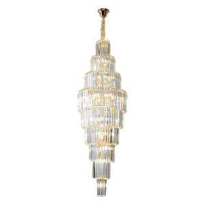Grand lustre pour bâtiment duplex, lampe de hall en cristal, lustre pour escalier rotatif, lustre post-moderne pour salon de villa - Product Image 6