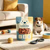 Sacs personnalisés professionnels en BOPP pour aliments pour animaux de compagnie, résistants à l'humidité, avec fenêtre transparente, à fermeture éclair, pour friandises pour chats et chiens