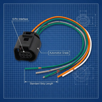 Arnés de Cableado Automotriz Personalizado, Conector Hembra Impermeable de 6 Vías, Cable Multicolor para Motor de Limpiaparabrisas y Sensor de Aceleración