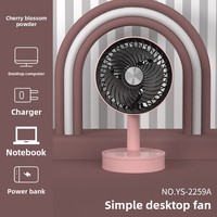 Nouveau ventilateur USB rechargeable mini et élégant pour dortoirs étudiants, vitesse réglable, faible bruit 36-45dB, batteries 1200mAh