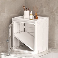 COIZY Rangement de salle de bain moderne, écologique, pliable, imperméable, en plastique PP à 3 couches, réglable, grande capacité, gain de place pour espaces étroits