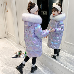 <span class=keywords><strong>Veste</strong></span> d'hiver pour filles à capuche en fourrure brillante violette, <span class=keywords><strong>14</strong></span> <span class=keywords><strong>ans</strong></span>, rembourrée en coton, coupe-vent, vêtements d'extérieur rembourrés - Product Image 6