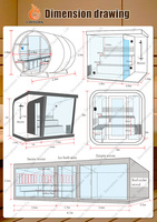 Sauna Cuadrada Interior de Cedro Rojo Canadiense Premium para 6 Personas, para Baño o Spa, con Estufa Eléctrica Harvia