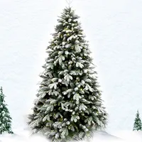 LONGSTAR-Árbol de Navidad Artificial, luz preiluminada, nieve, flocado