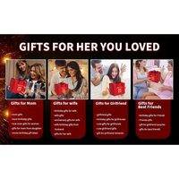 Rose rouge préservée avec boîte à bijoux et collier pour cadeau de Saint-Valentin pour petite amie, épouse, maman, coffret cadeau luxueux fait main