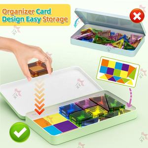 2025 xu hướng 50 cái hộp thiếc từ khối xây dựng nam châm di động gạch Đồ chơi du lịch đặt 3.75cm Mini gạch từ tính cho trẻ em - Product Image 5