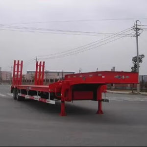 Remorque lourde de cargaison à plat, transport de cargaison à plat à trois axes, plate-forme lourde de semi-remorque - Product Image 1