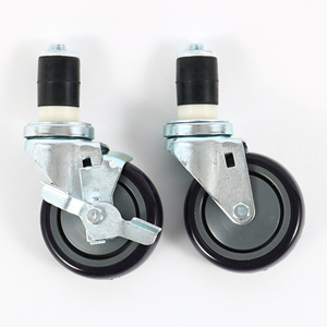Banc de travail mobile en acier inoxydable robuste à 2 niveaux avec dosseret et roulettes |   Équipement de cuisine commerciale - Product Image 3