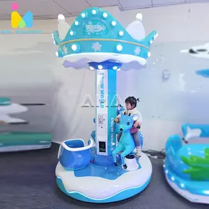 AMA Amusement Machine Merry Go Round Coin Operated Snow World Carousel Ride For Kids
