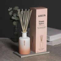 Aikun Düşük Minimum Sipariş Adedi Hızlı Tepki Herhangi Bir Koku Kalıcı 200ml Yuvarlak Seramik Çubuklu Oda Kokusu Yapışkanlı Etiketli Uzun Kutu Online Satıcılar İçin