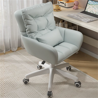 Chaise de bureau confortable à hauteur réglable, pivotante et coulissante, en cuir, ergonomique, pour chambres à coucher et salons