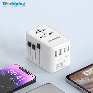 Worldplug Siêu Nhanh Phí 100W Gan Phổ <span class=keywords><strong>Adapter</strong></span> Sạc Du Lịch Cắm <span class=keywords><strong>Adapter</strong></span> Với Loại C - Product Image 1