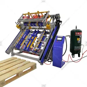 Good Quality Wood Pallet Making Machine For Stringer Pallets Production Full Automatic Block Pallet Maker Nailing Machine