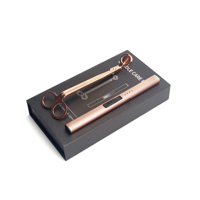 Private Label Rechargeable Electric Lighter Candle Care Kit Rose Gold Wick Trimmer Packaging Box for Studio / Workshop