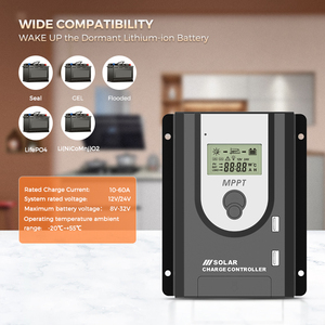 Contrôleur Mppt Vente directe d'usine 12V/24V 60a mppt avec connexion Bluetooth et communication wifi contrôleur de chargeur solaire - Product Image 4