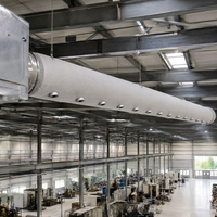 Conduit d'air en tissu gris monocouche D450mm avec buse de jet pour l'air conditionné des ateliers industriels