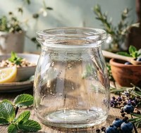 Bouteille en verre ronde vide de 110 ml avec couvercle pour la confiture de nid d'oiseau, le stockage quotidien des aliments, pot de conservation hermétique réutilisable, récipient de cuisine