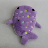 Approvisionnement direct usine : Porte-monnaie et étui à clés en peluche requin à queue torsadée simple, petits sacs pour rouge à lèvres et écouteurs, porte-clés portefeuilles en peluche de dessin animé