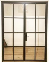 Nouveau design de maison de villa en acier Porte d'entrée française en verre en acier de fer Porte d'entrée française en verre
