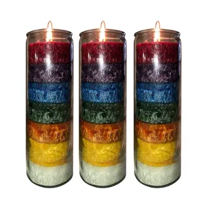 Vela de oración religiosa de 7 días, <span class=keywords><strong>Mega</strong></span> Cristal, Color arcoíris, para rezos religiosos - Product Image 1