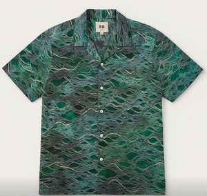 NNJBR Chemise à manches courtes pour hommes, imprimé floral, noir, orange, bleu, col rabattu, tenue d'été décontractée - Product Image 2