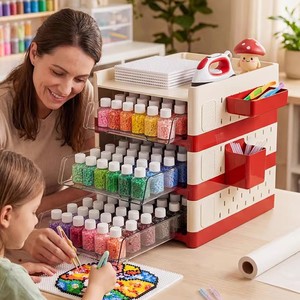 Perler Bead Storage Box Large Capacity Desktop Organizer With Partitions For Kids And Teens - Product Image 2