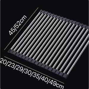 Escurridor de fregadero de cocina de acero inoxidable 304, estante de tubos cuadrados para platos, estante de filtro de platos de frutas y verduras plegado, 1 unidad - Product Image 3