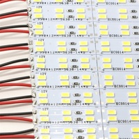 Barre lumineuse LED double ligne 12v 144 pièces/M 5630/5730 barre dure avec rainure en aluminium pour comptoir à bijoux, armoire