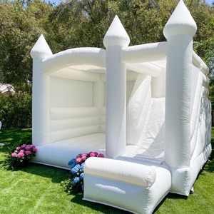 Videur gonflable en PVC blanc extérieur commercial Combo enfants adultes Moonwalk château sautant plein d'entrain avec toboggan pour les fêtes - Product Image 3