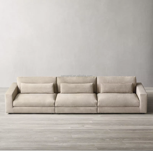 Salon moderne Sassanid OEM, artisanat supérieur, canapé modulaire en cuir Lugano 3 places - Product Image 2