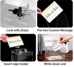 Hộp Quyên Góp Bằng Nhựa Acrylic Có Khóa, Hộp Gợi Ý An Toàn Với Hộp Đựng Ký Hiệu 100 Chiếc Hộp Phiếu Xổ Số Trong Suốt - Product Image 3