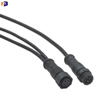 Connecteur M12 4 broches, câble d'alimentation à souder, fiche mâle-femelle, étanche IP67, fil électrique, connecteur IP68