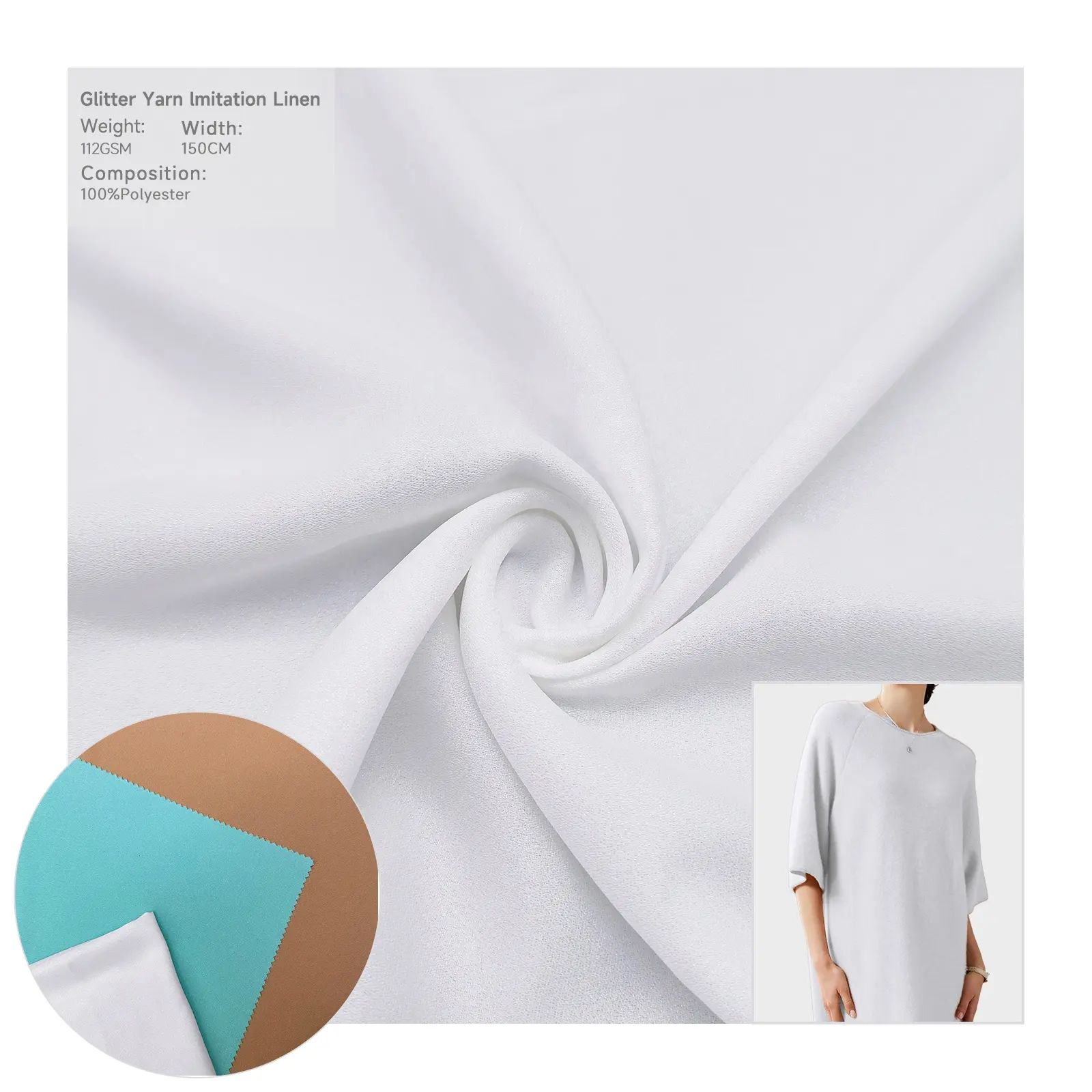 High end casual vest fabric imitation hemp spandex chiffon anti-wrinkle fabric for clothing