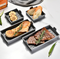 4PCS Séparateurs de plaques de cuisson en silicone de qualité alimentaire avec poignées robustes et résistantes à la chaleur Plateau en silicone réutilisable pour les repas