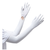 Manchons de protection solaire d'extérieur unisexe UPF 50 + Gants en silicone antidérapants à pois Capacité de l'écran tactile Manchons respirants UV pour les doigts