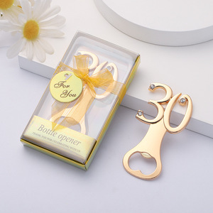 All'ingrosso 30 40 50 70 80 ° anniversario di <span class=keywords><strong>compleanno</strong></span> souvenir Golden apribottiglie con il numero per gli ospiti - Product Image 4