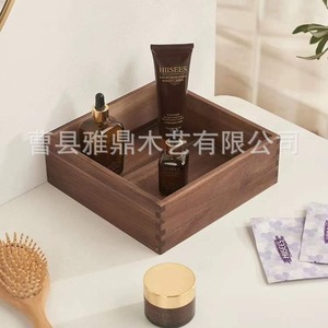 Square Solid Wood <b>Storage</b> <b>Box</b> 30x30x10cm Desktop Organizer For Office Sundries - Product Image 3
