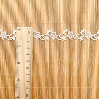 Dentelle brodée à code-barres hydrosoluble en polyester satiné à motifs floraux pour accessoires vestimentaires féminins – Vente directe usine