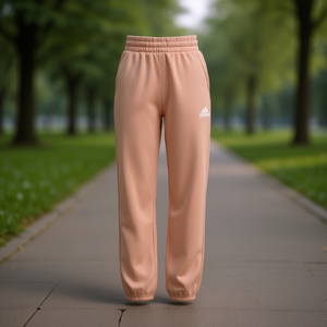 Pantalon de jogging actif Adidas pour femme, couleur pêche nude, coupe large, longueur intégrale, taille haute, élastique, ample, respirant, en molleton, pour le printemps - Product Image 3