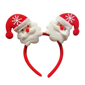 Christmas Kids Antler Headband Sweet Handmade Hair Clip Holiday Party Costume Cosplay Headdress with Glass Drill & Santa <b>Bow</b> - Product Image 5