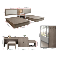 Meubles d'hôtel en bois de pin sur mesure, tables TV, porte-bagages, porte-manteaux, ensembles complets pour appartements, chambre principale, style minimaliste moderne