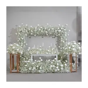 S0430 venta al por mayor decoración de la boda gypsophila aliento del bebé flor bola corredor plástico artificial bebé aliento arco flores