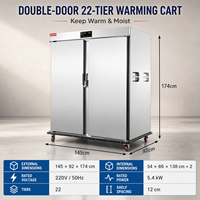 Calentador de Alimentos para Banquetes de 22 Niveles, Gabinete Aislado de Acero Inoxidable para Mantener la Comida Caliente, Ideal para Hoteles y Hospitales