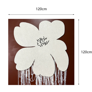 <span class=keywords><strong>Peinture</strong></span> murale sur toile Fleur Blanche, Art abstrait moderne 3D, Texture sable de quartz, pour décoration murale de <span class=keywords><strong>salon</strong></span> et chambre - Product Image 2