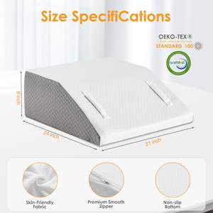 Repose-jambes haute densité mousse élévatrice cale soulage pied genou et cheville blessure jambe élévation oreiller velcro avec double poignées - Product Image 2